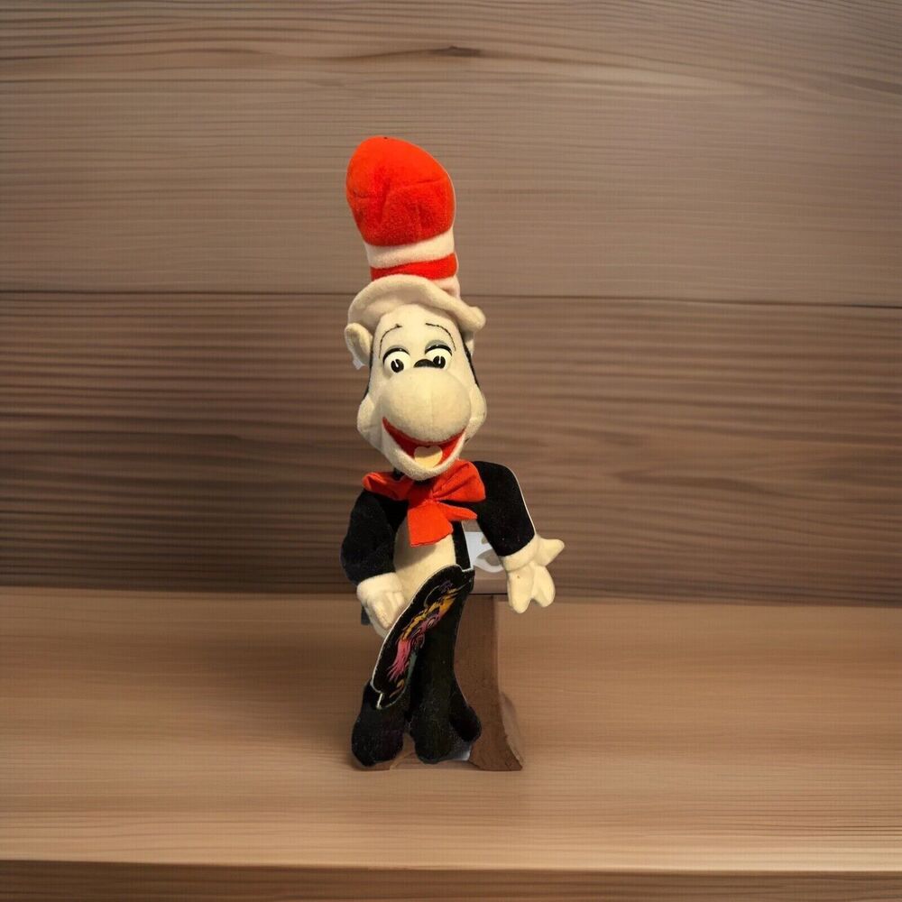 Vtg 1997 Cat in the Hat Plush Wubbulous World of Dr Seuss Mattel Jim Henson Cap